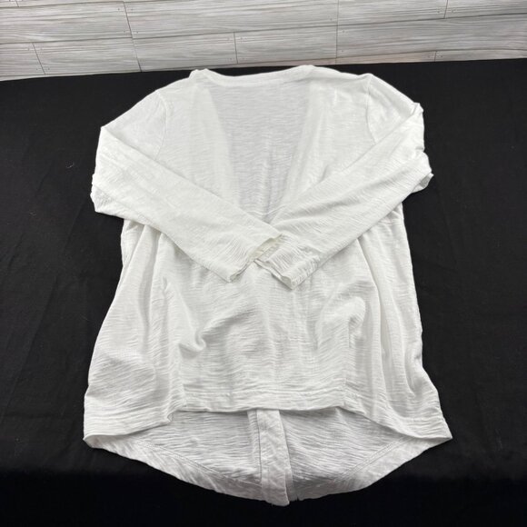 Chicos White Open Front Cardigan L/XL Cotton Blend Lightweight Knit T shirt - Picture 4 of 5